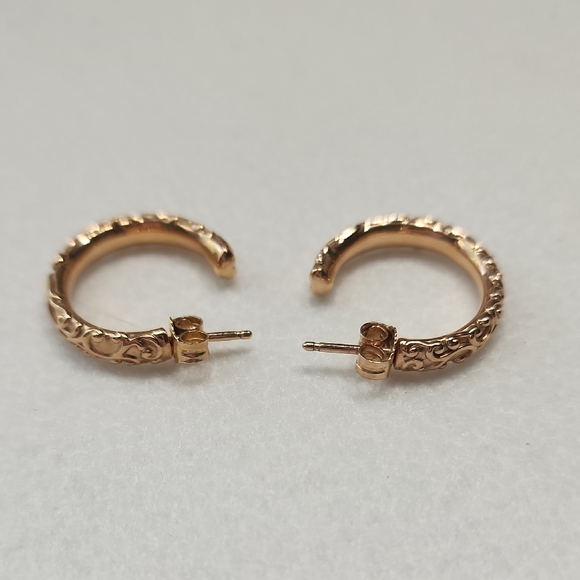 Pandora Regal Beauty Rose Gold Hoop Earrings